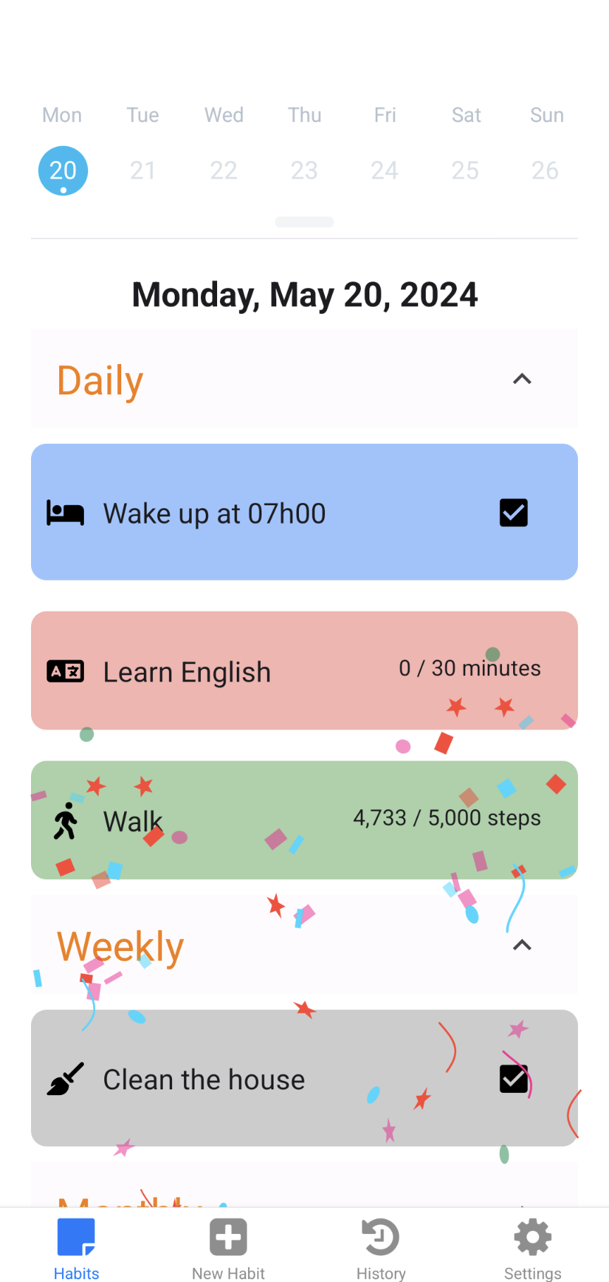 Habits Tracker Screenshot